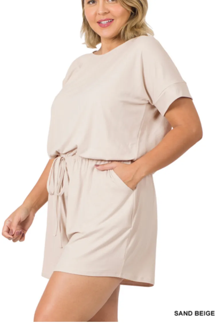 Adele Buttery Soft Romper Sand Beige