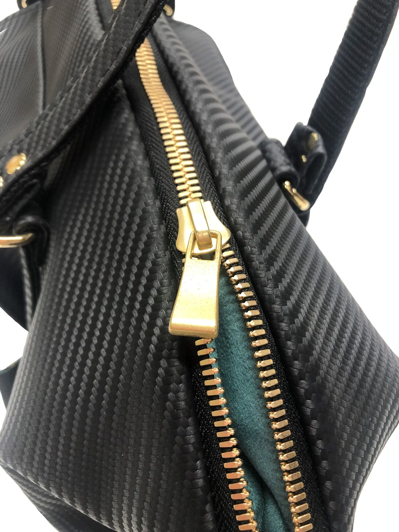 Baguette Bag for Flutes with Luxury gold metal zipper