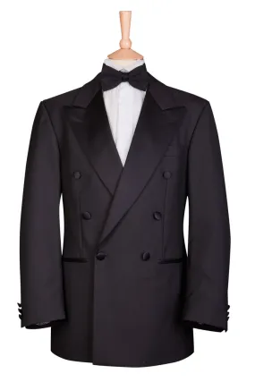 Black Double Breasted Tuxedo Jacket - Ex Hire