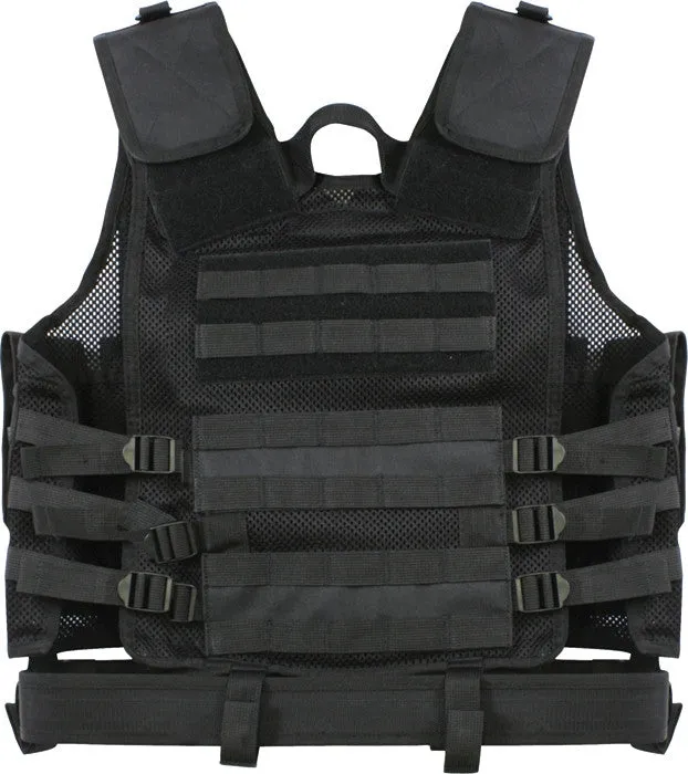 Black - MOLLE Compatible Cross Draw Tactical Vest