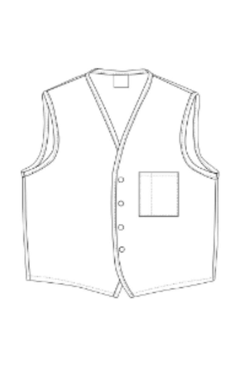 Brown 4-Button Unisex Vest with 1 Pocket