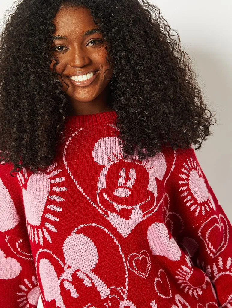 Disney Mickey & Minnie Love Oversized Knitted Jumper