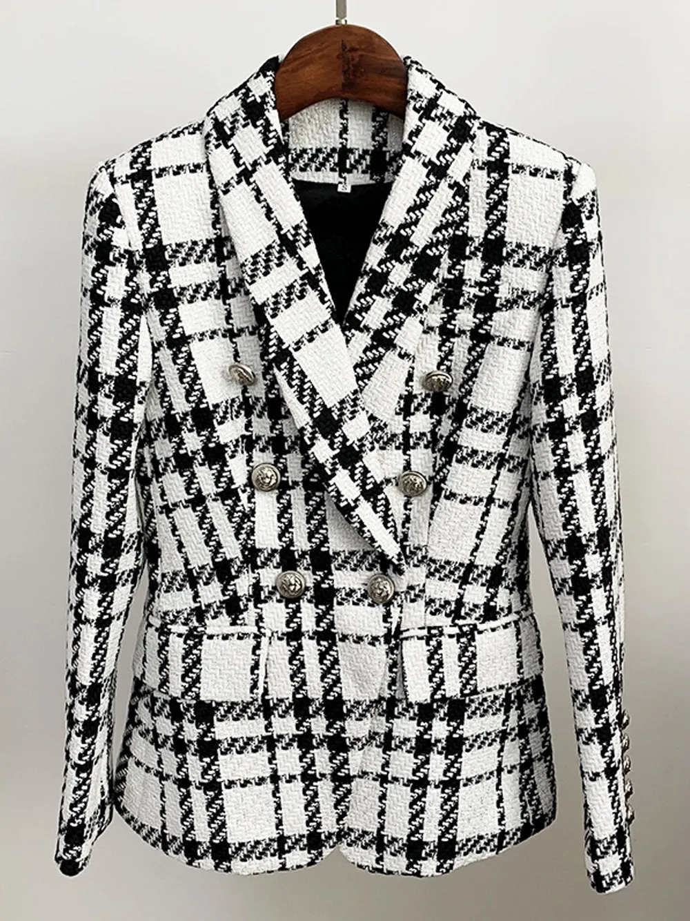 Double Breasted Checked Blazer