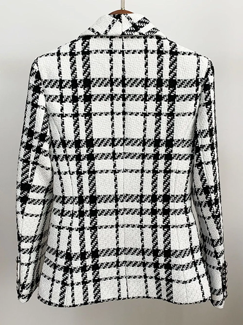 Double Breasted Checked Blazer