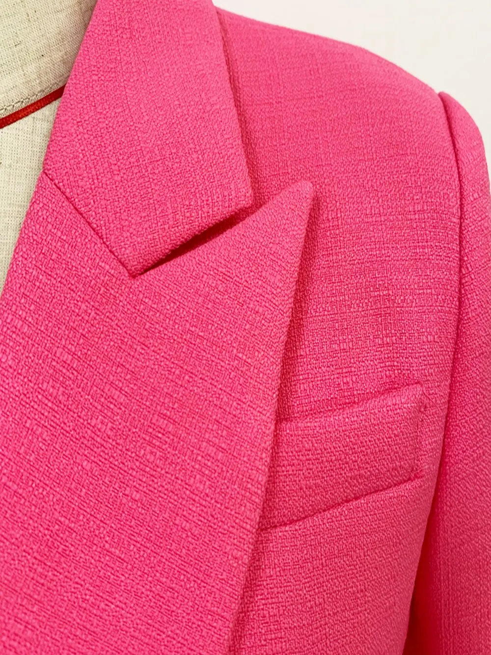 Double Breasted Fuchsia Blazer