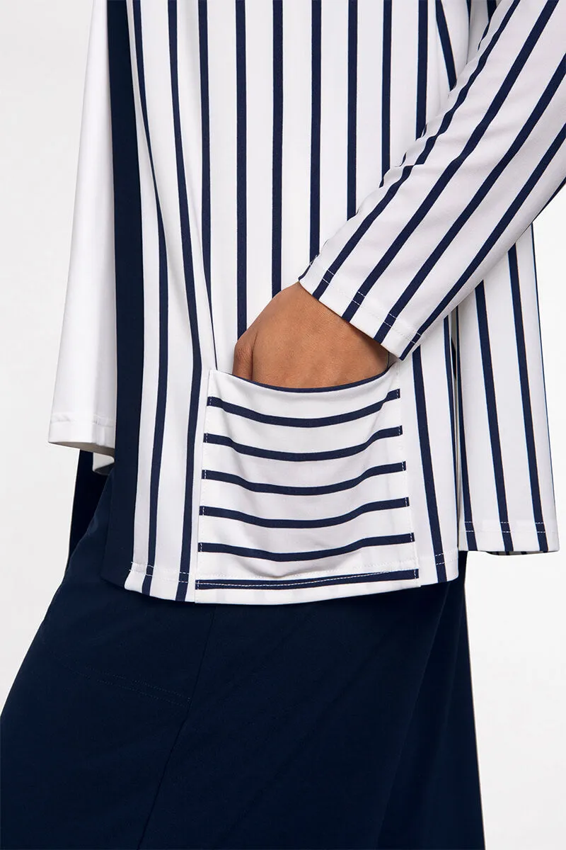 Everyday Cardigan | Navy Stripe