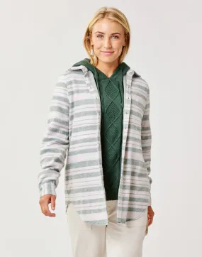 Fairbanks Supersoft Shirt: Cilantro Block Stripe