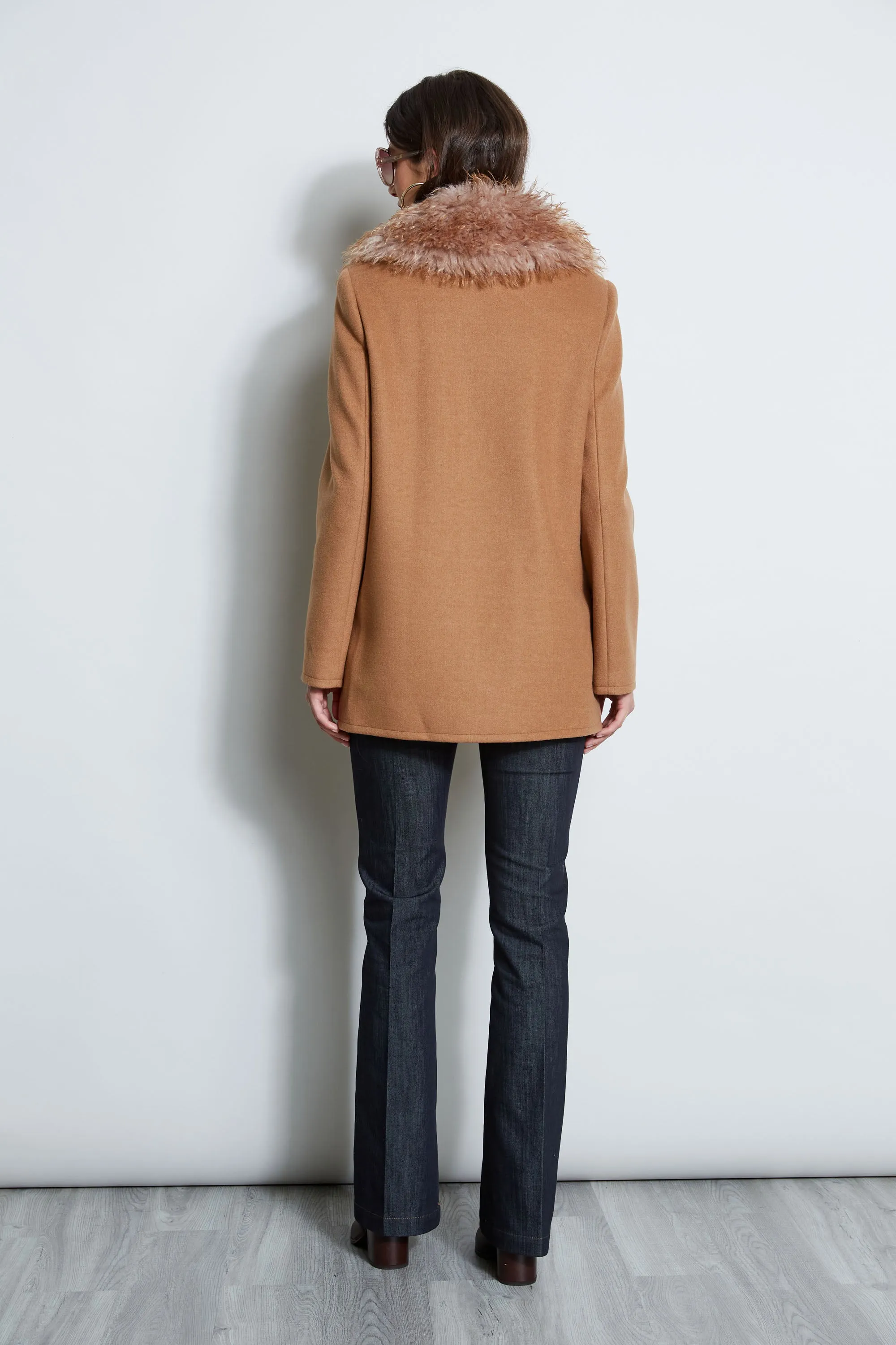 Faux Fur Collar Peacoat