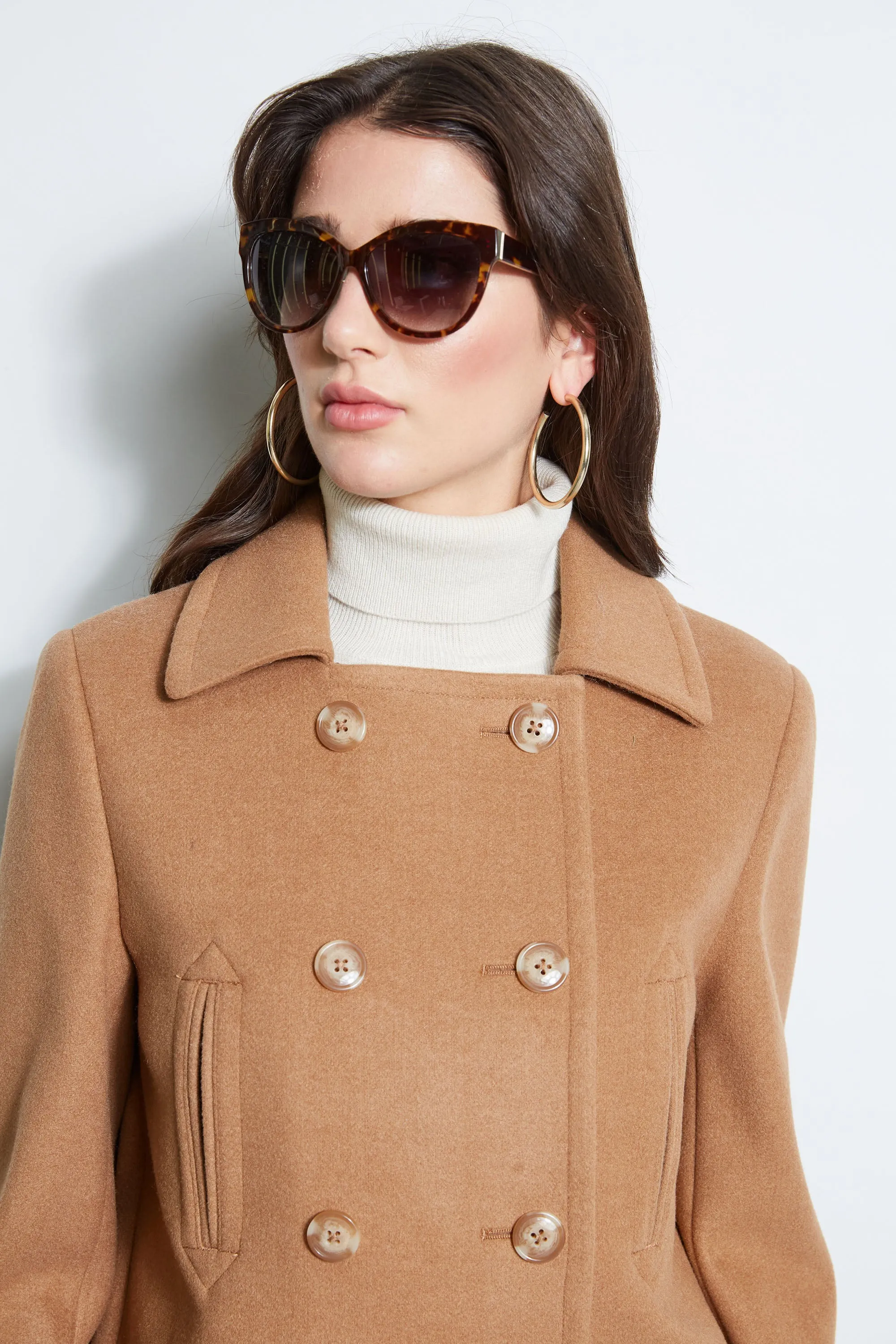 Faux Fur Collar Peacoat