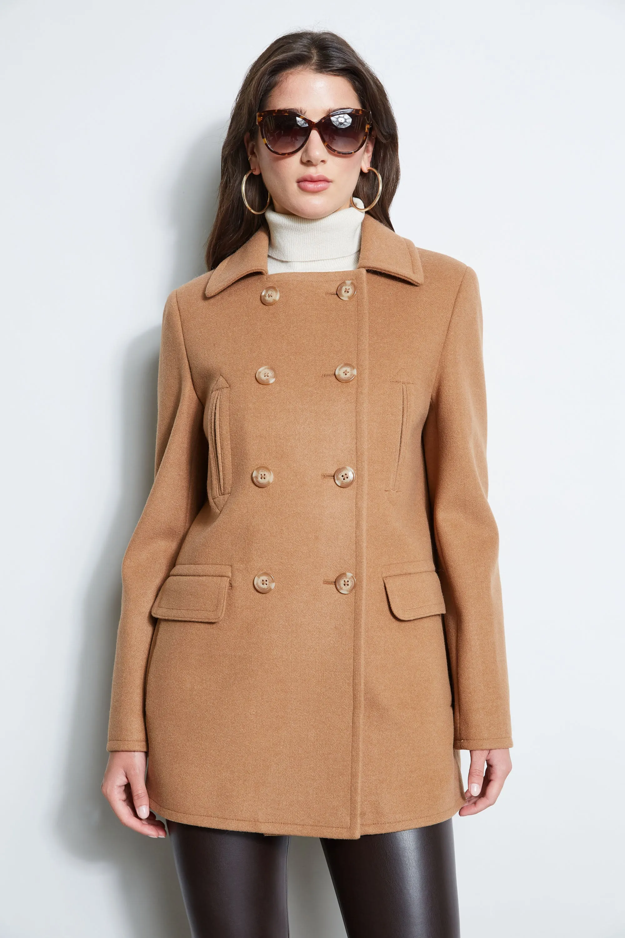 Faux Fur Collar Peacoat