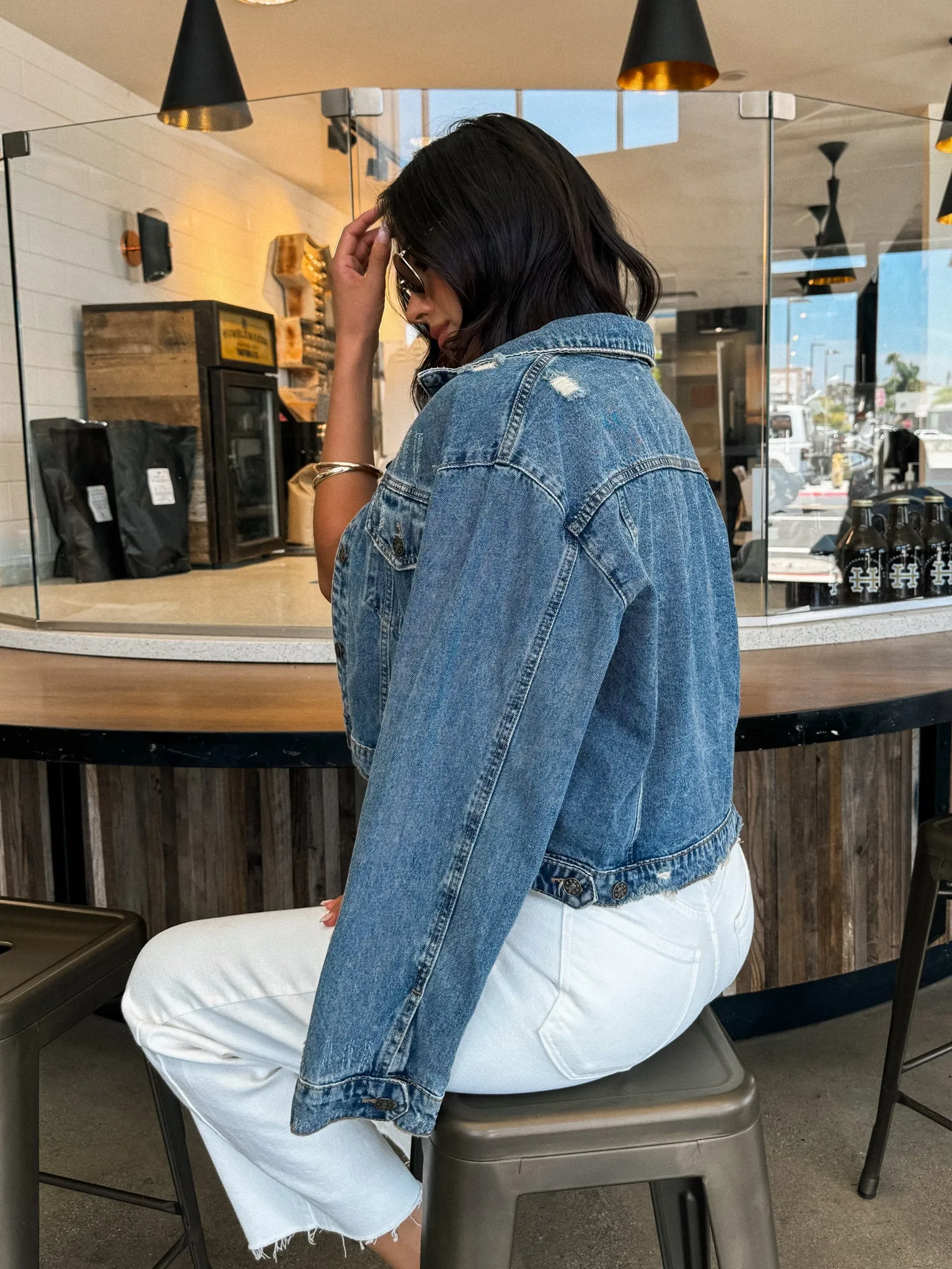 Free Falling Cropped Denim Jacket