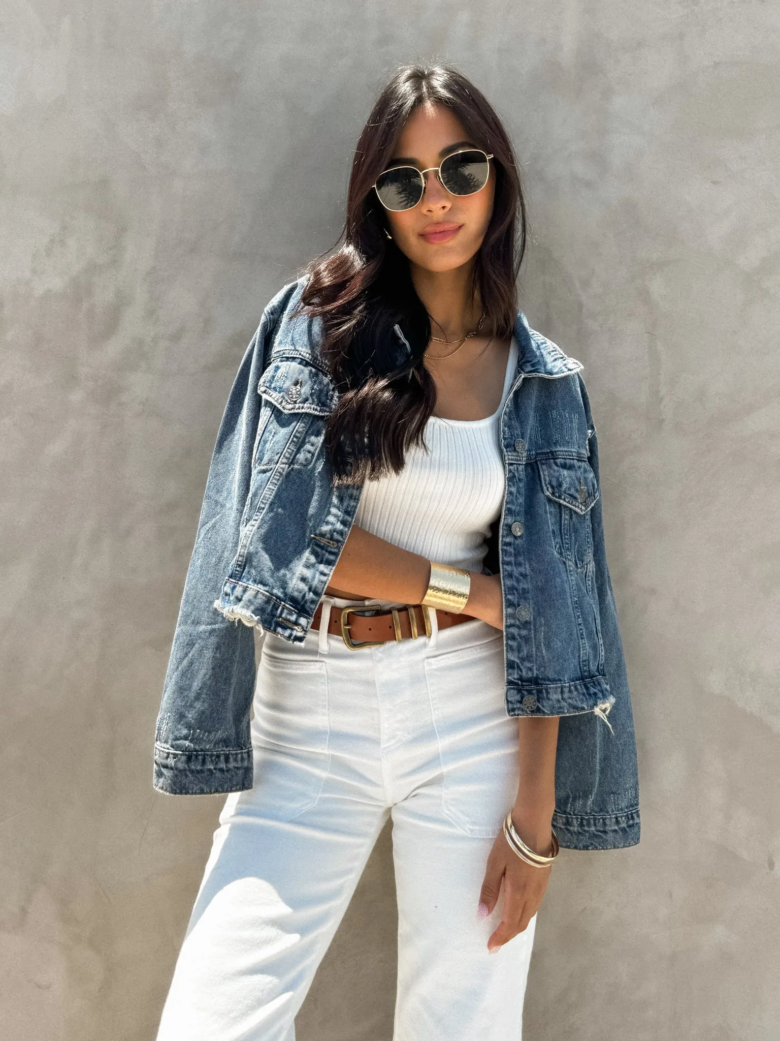 Free Falling Cropped Denim Jacket