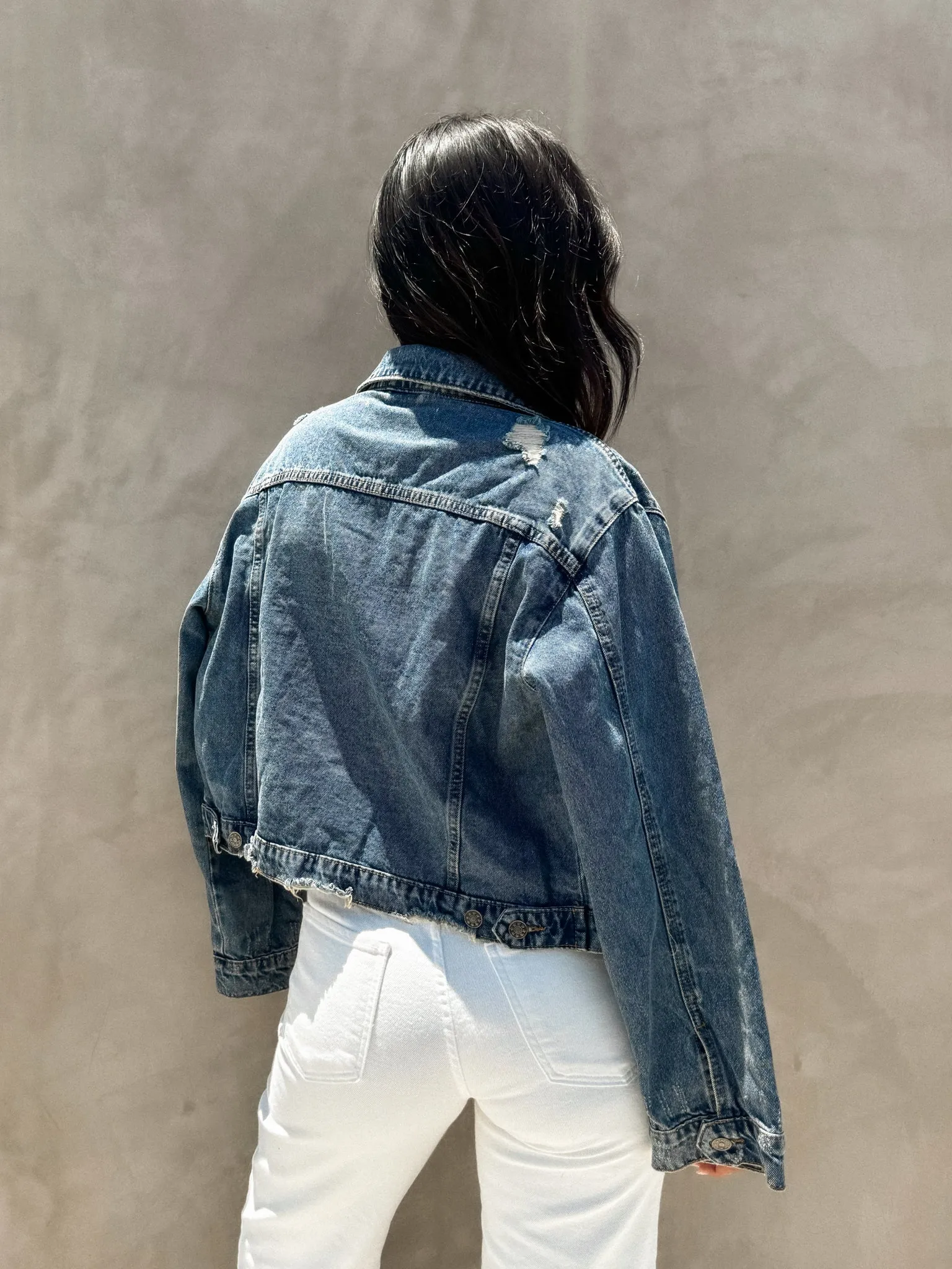 Free Falling Cropped Denim Jacket