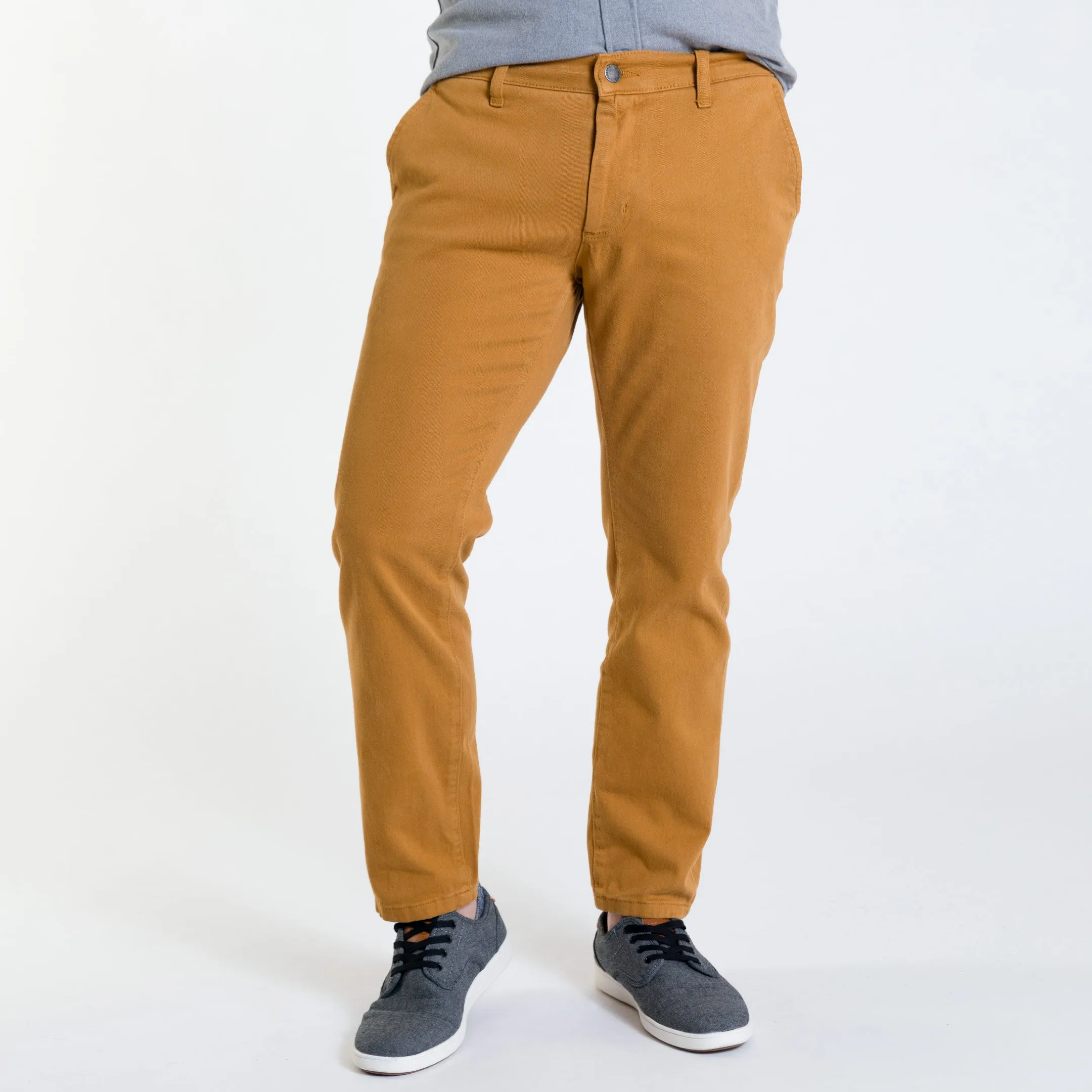 Golden Brown Washed Stretch Chino