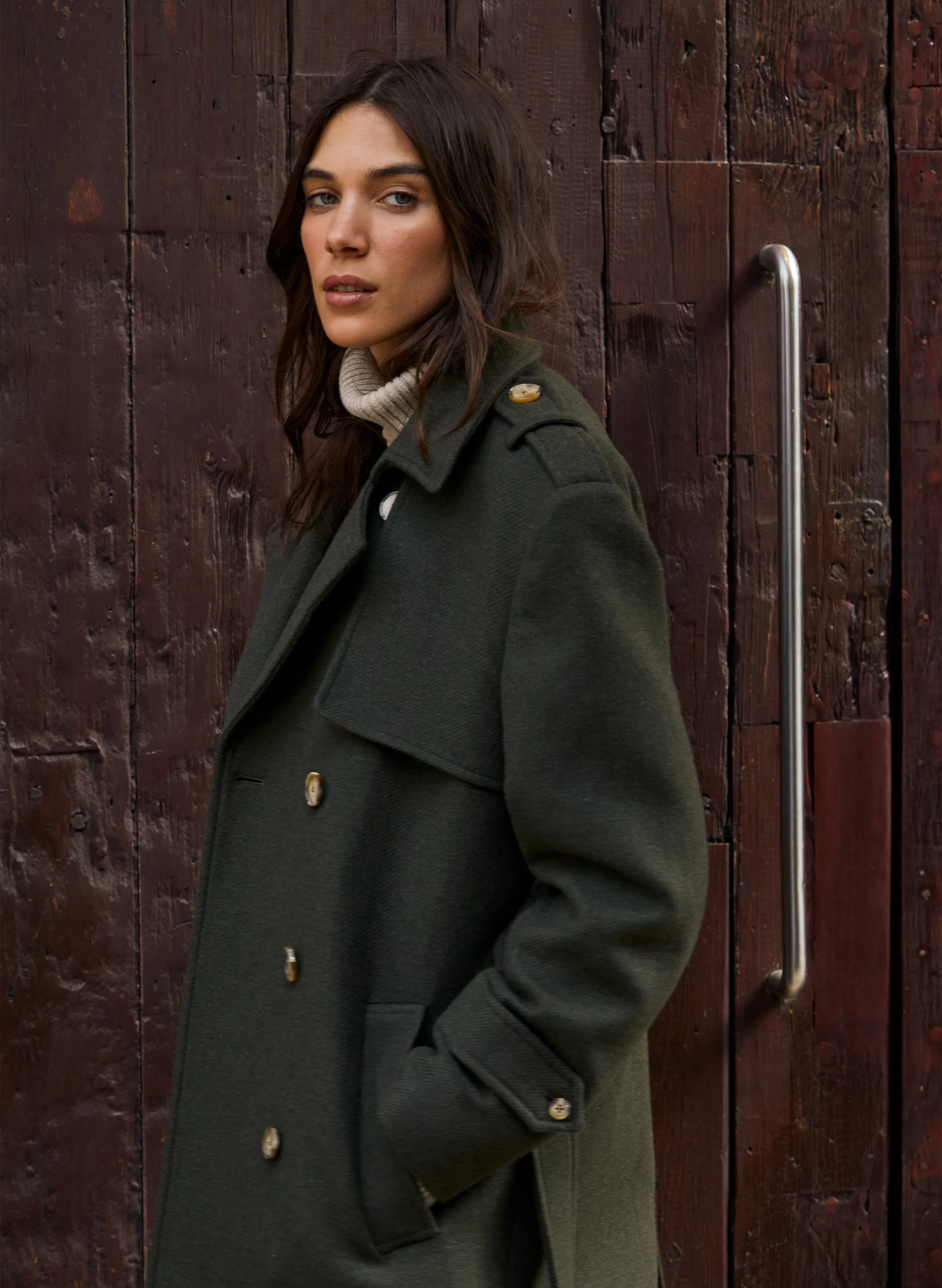 Ingrid Belted Wool Trench Coat