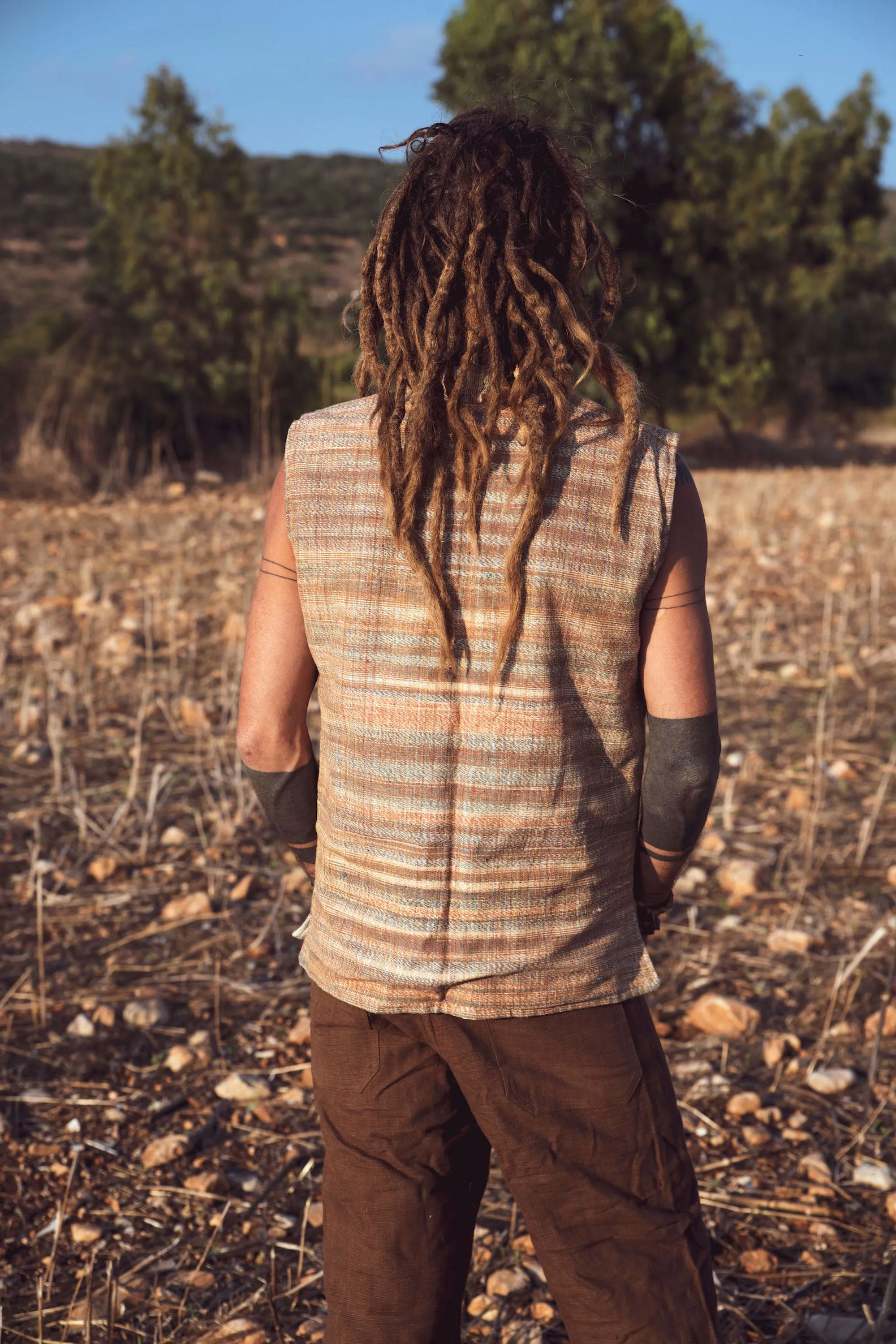 Khadi Cotton Vest with Collar