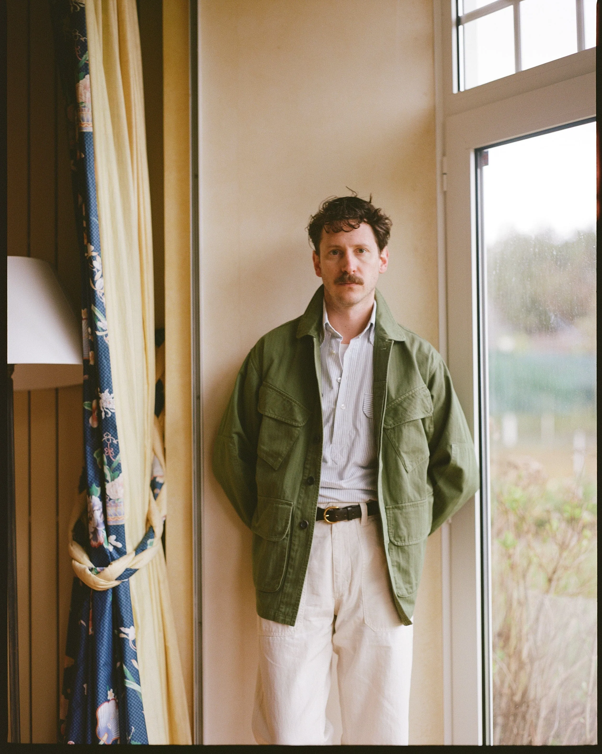 Olive Herringbone Cotton Jungle Jacket