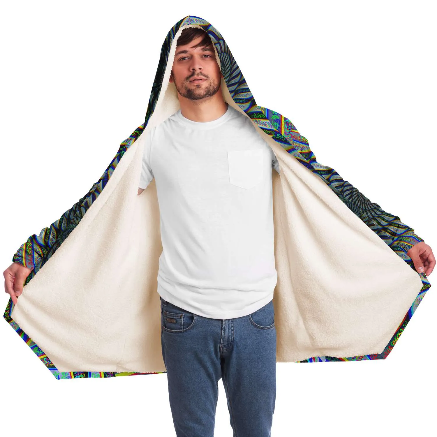 Phonetic Vortex Micro Fleece Cloak