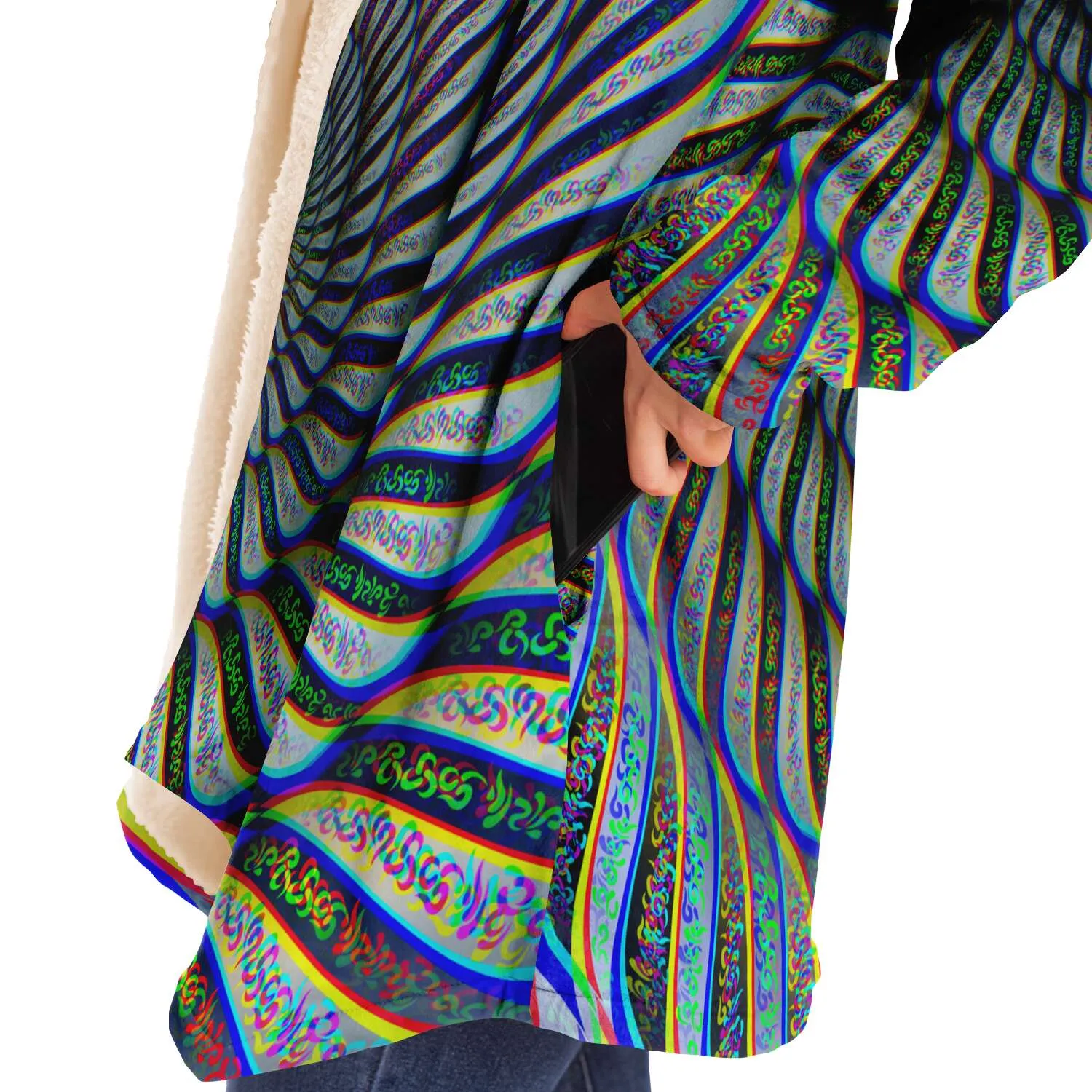 Phonetic Vortex Micro Fleece Cloak