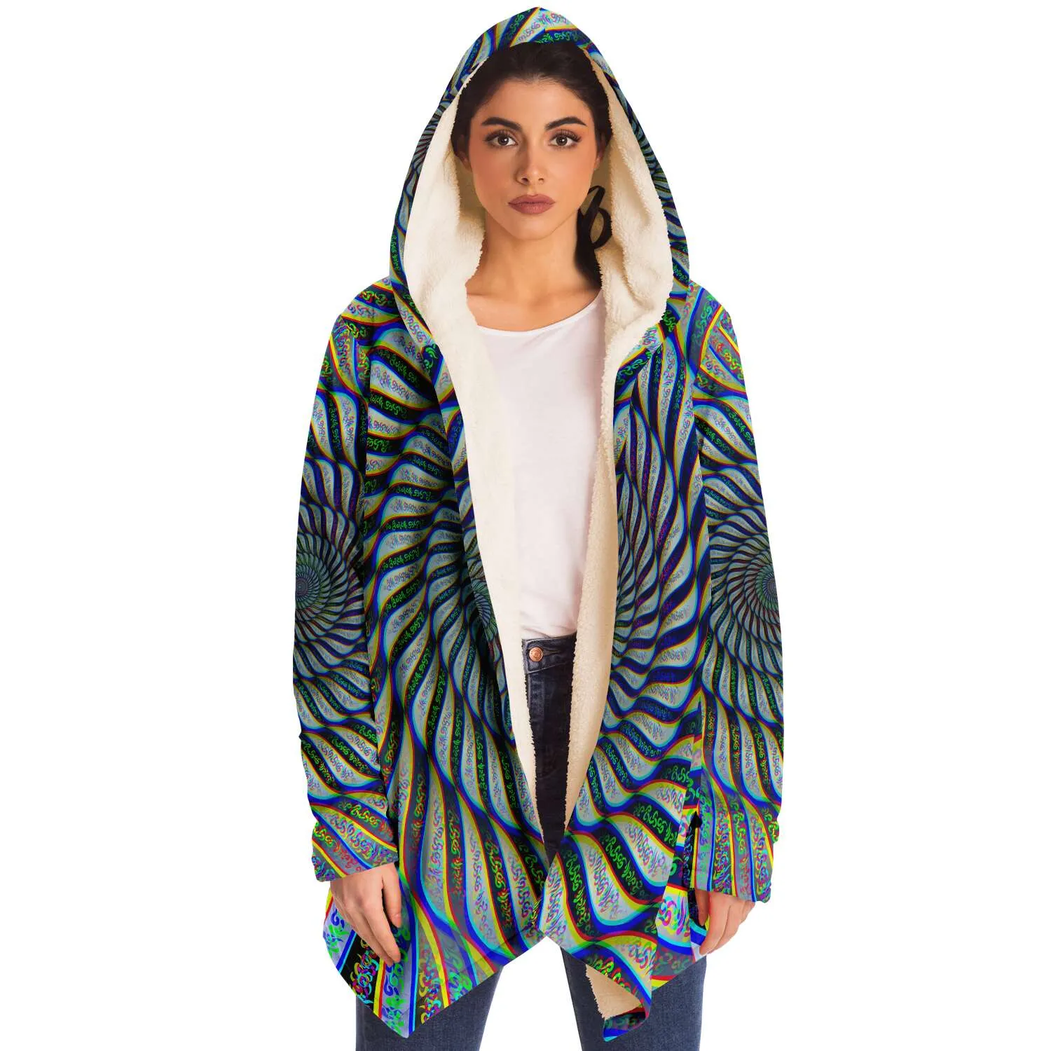 Phonetic Vortex Micro Fleece Cloak