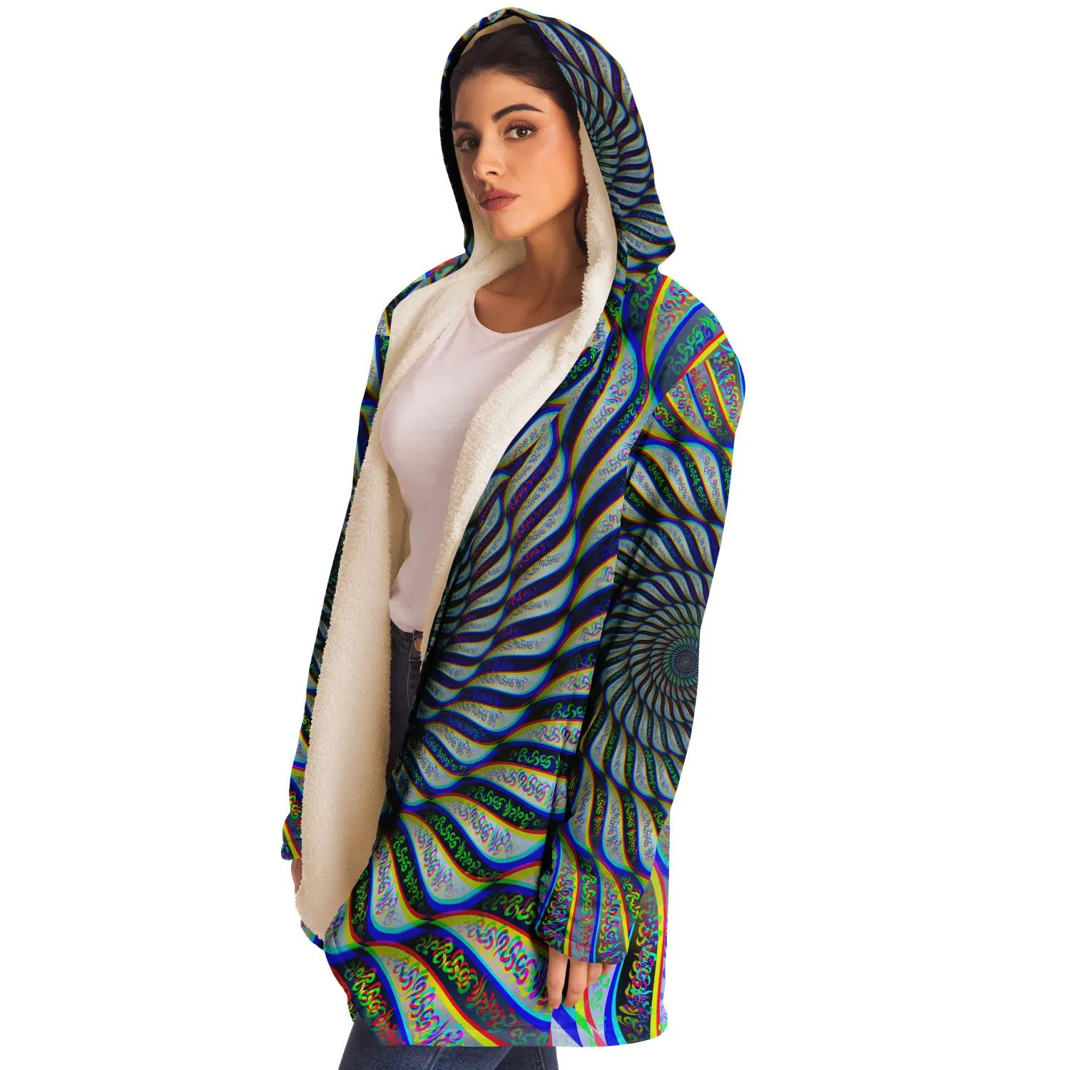 Phonetic Vortex Micro Fleece Cloak