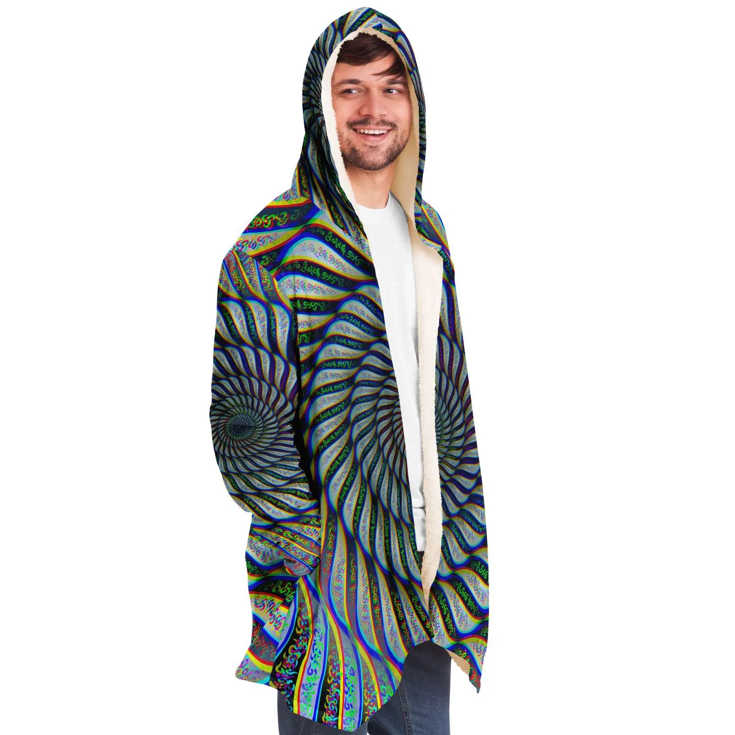 Phonetic Vortex Micro Fleece Cloak