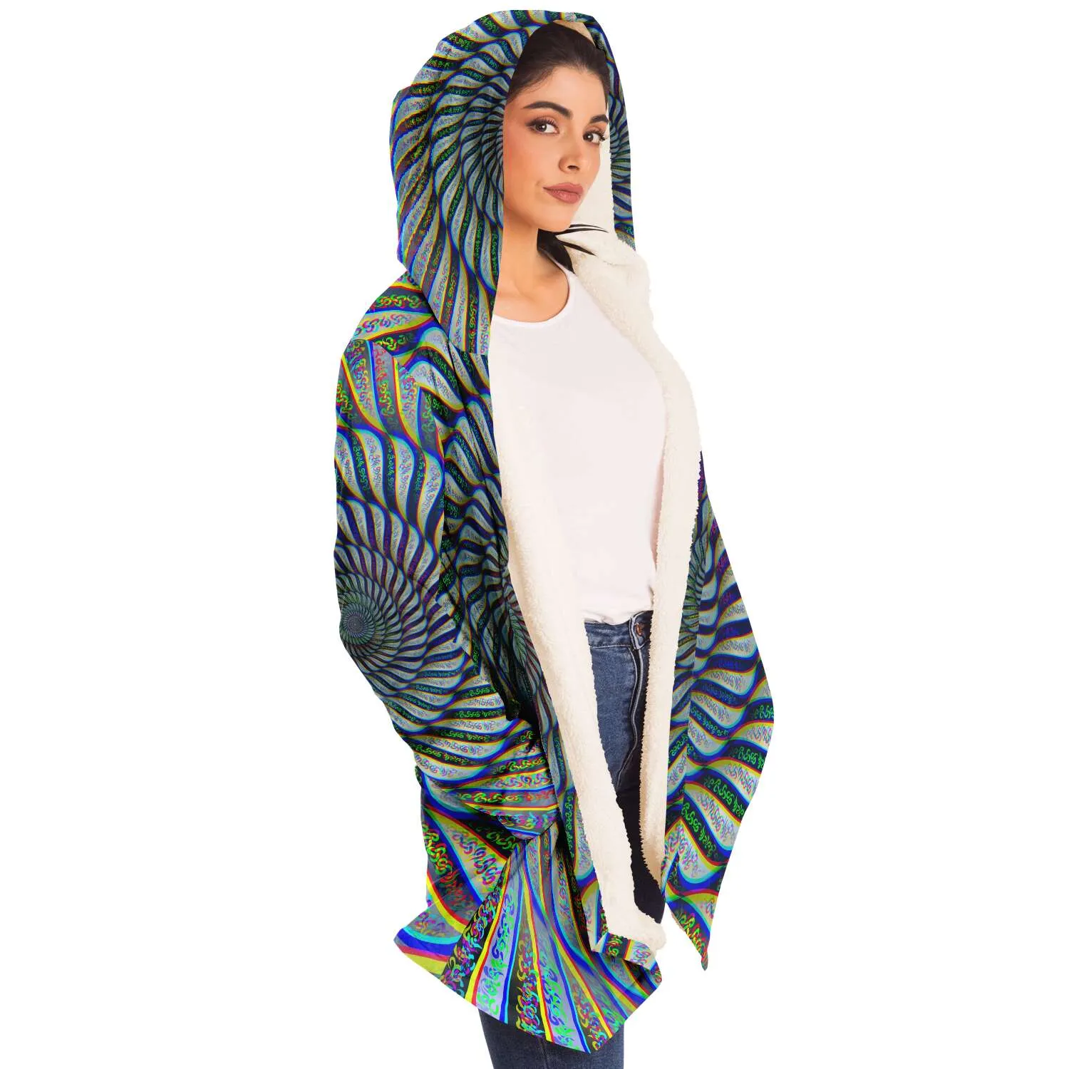 Phonetic Vortex Micro Fleece Cloak