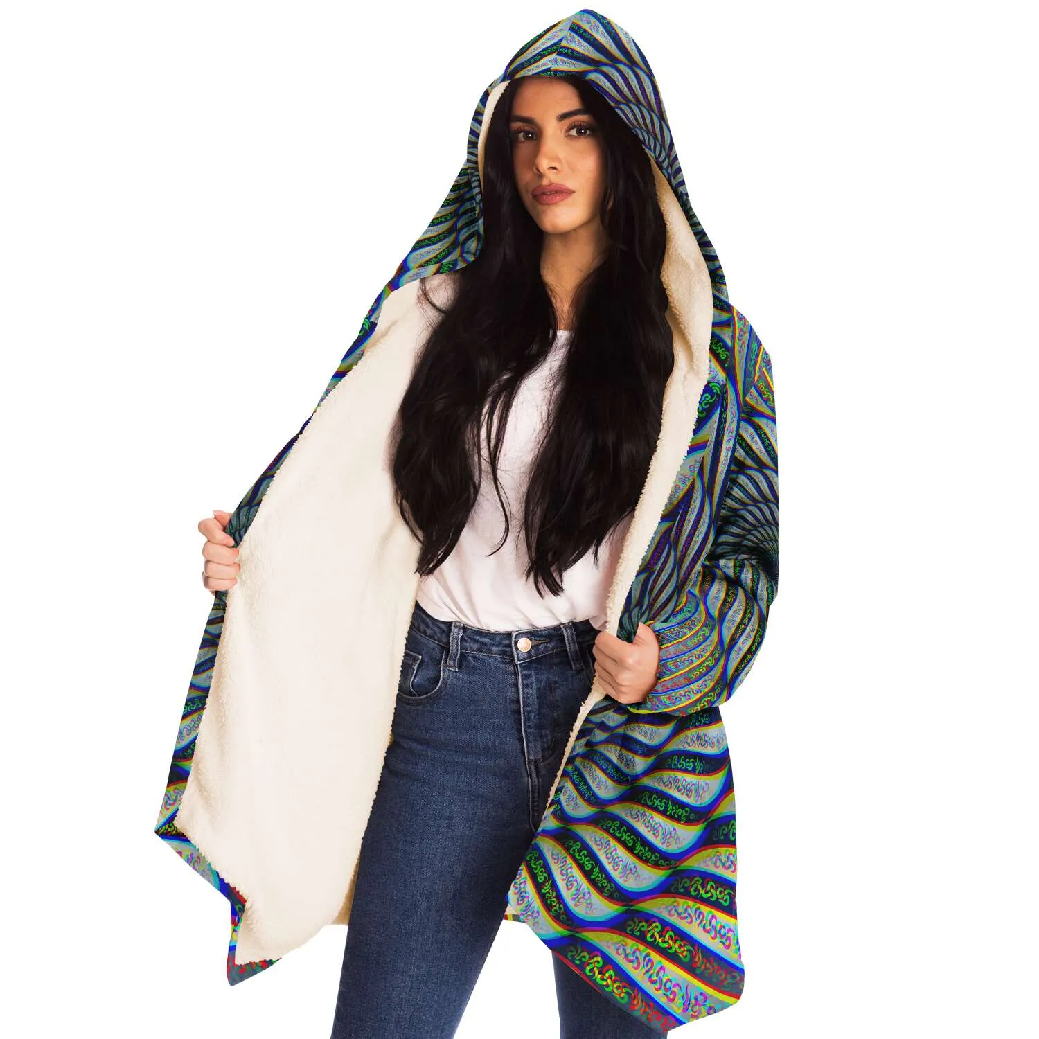 Phonetic Vortex Micro Fleece Cloak