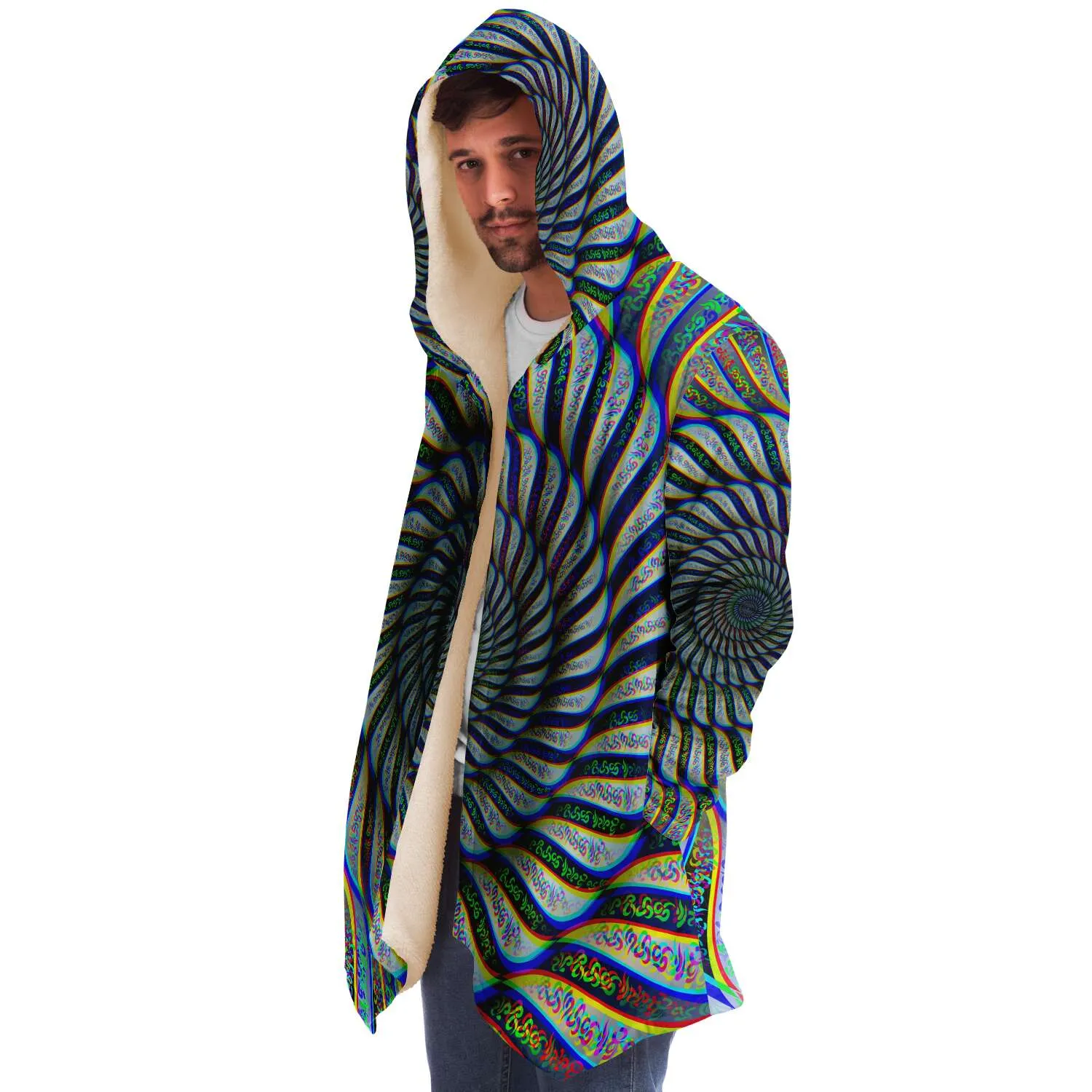 Phonetic Vortex Micro Fleece Cloak