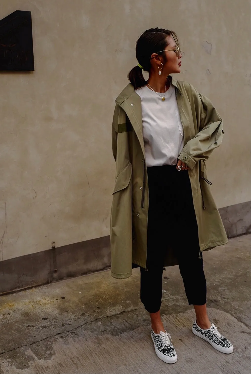 PREMIUM OLIVE RAIN TRENCH