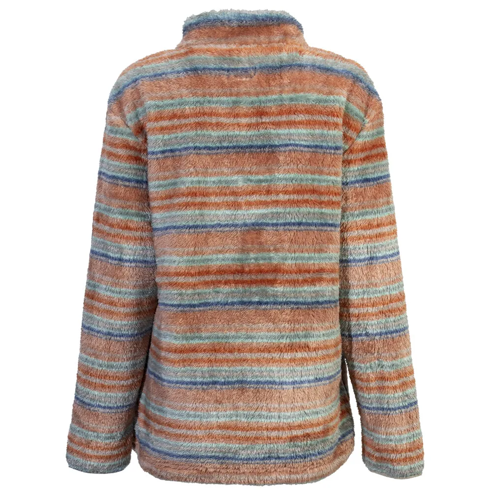 "Ladies Fleece Pullover" Pink/Serape