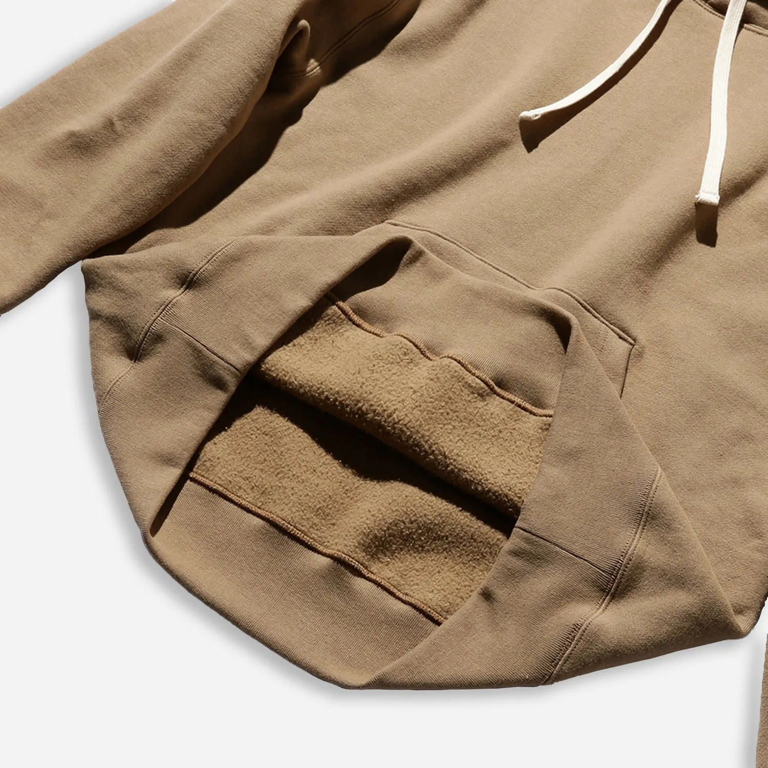 RAISED BACK PULLOVER HOODIE - KHAKI