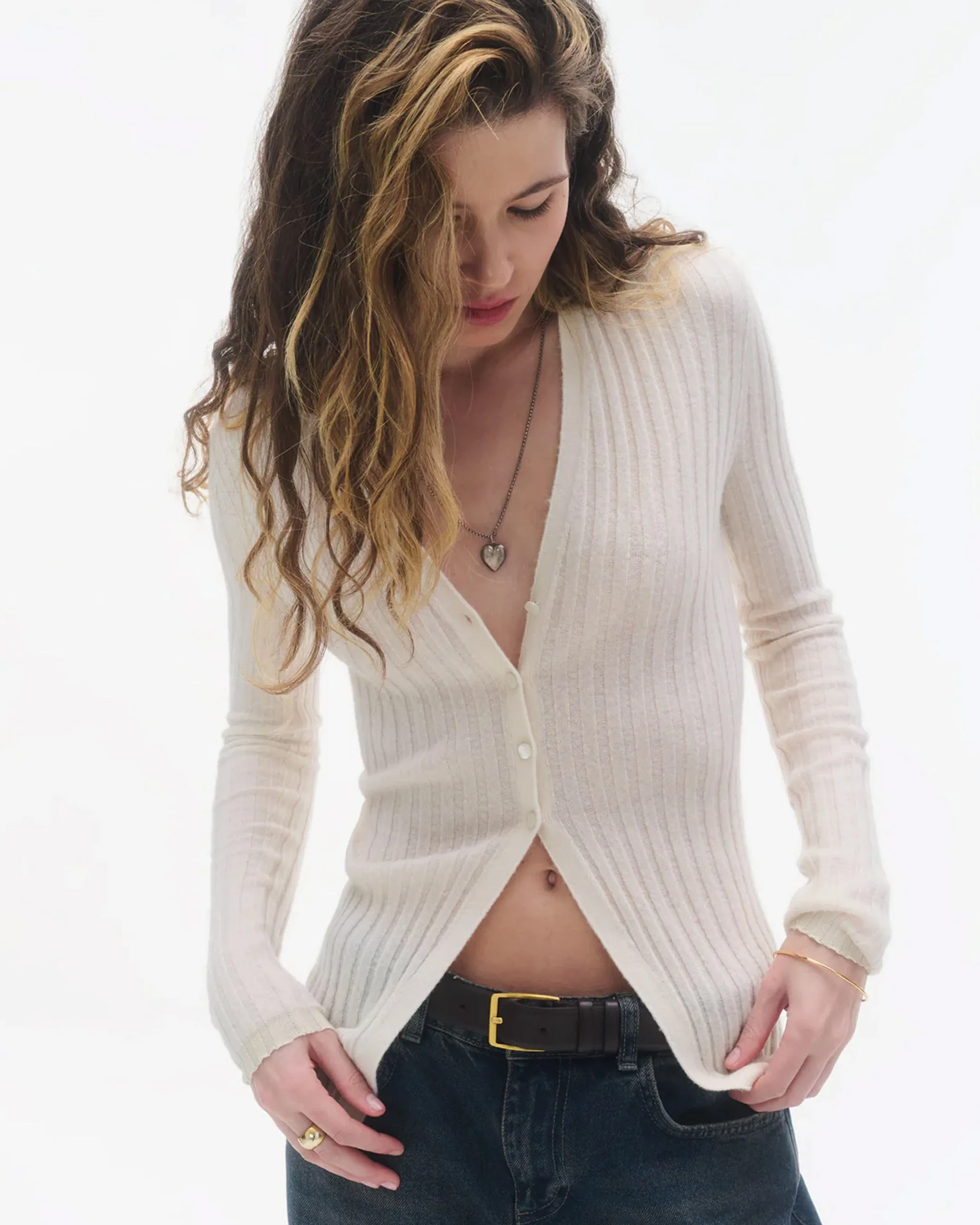 Rib Button Cardigan