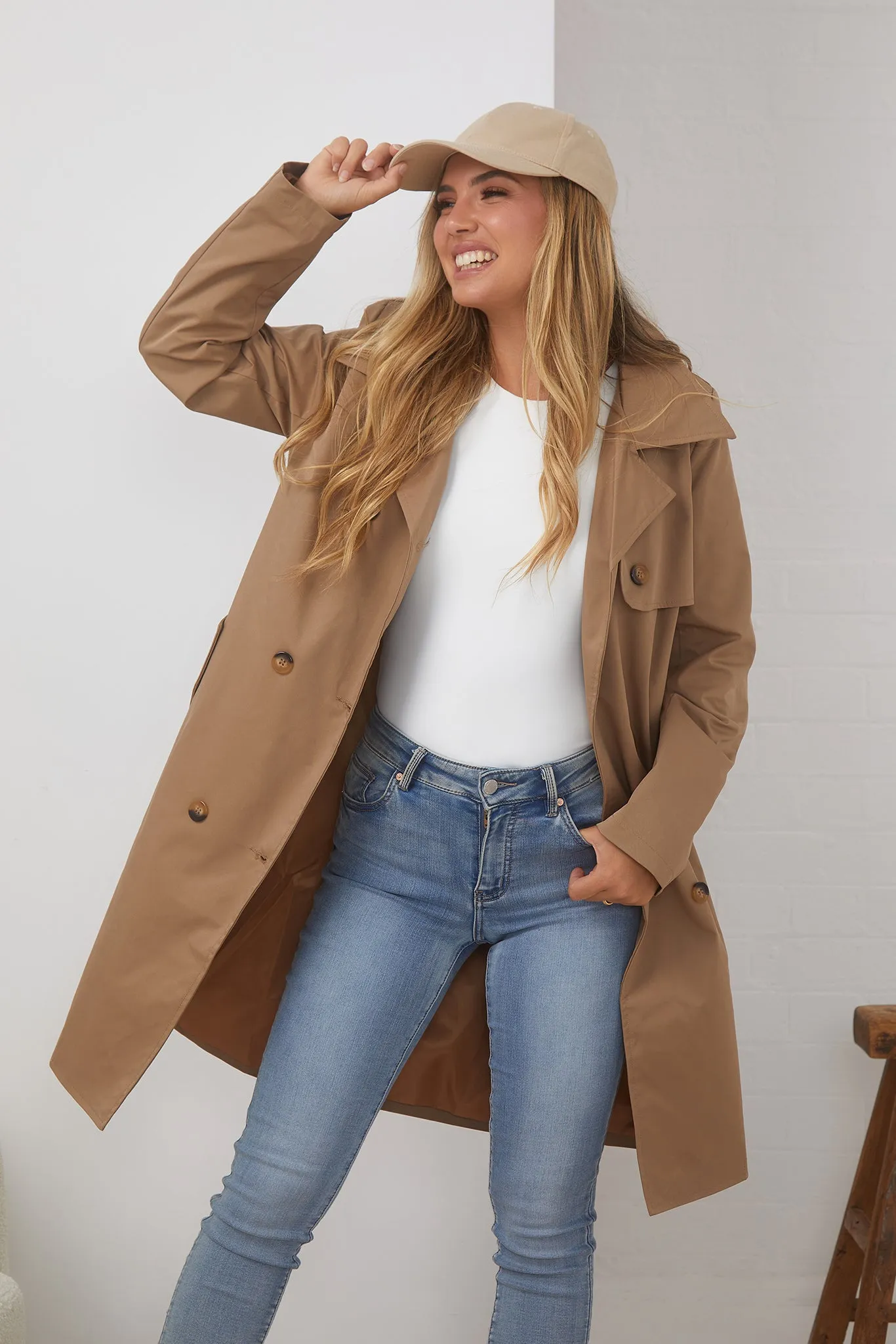 Serafine Trench Coat - Brown